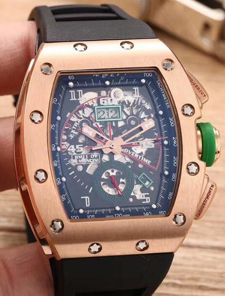 Richard Mille Replica Watch RM 011 Roberto Mancini Gold Flyback Chronograph